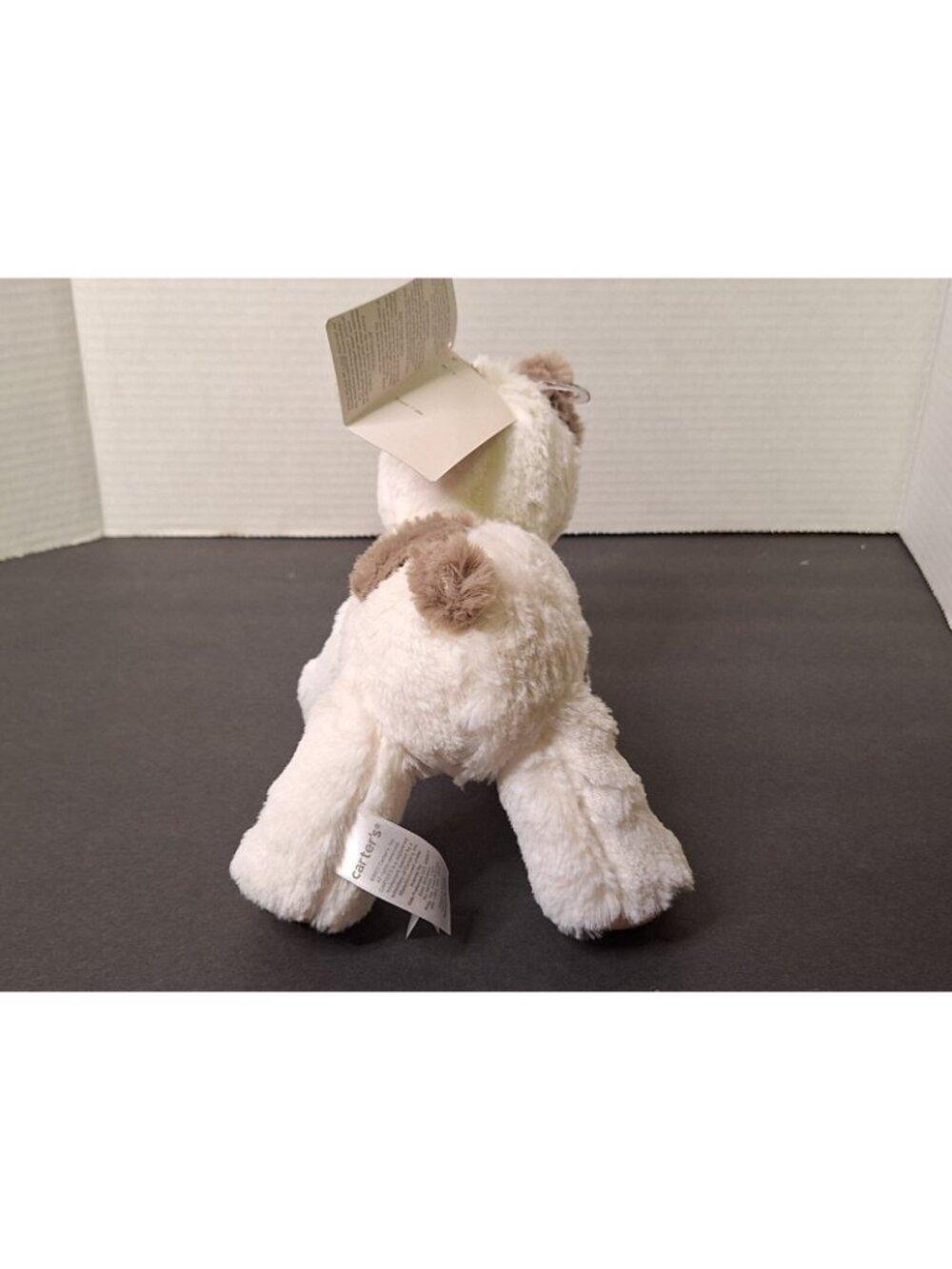 Carters Bunny Rabbit Plush White Grey Spotted Pink Nose Stuffed Animal - Picture 2 of 7